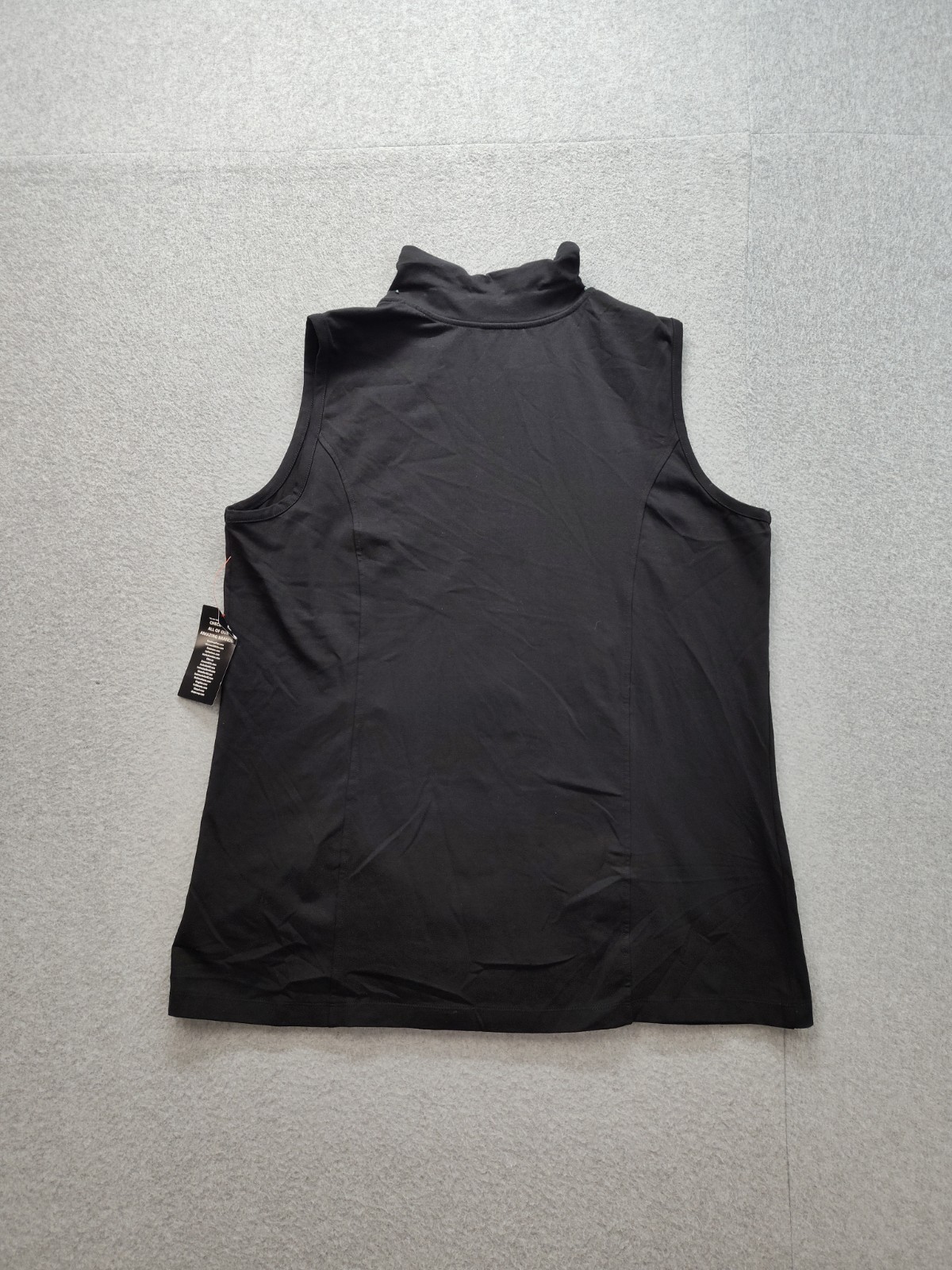Suprema Studio Women Vest Jacket 0X Black Sleeveless Full Zip Casual Activewear