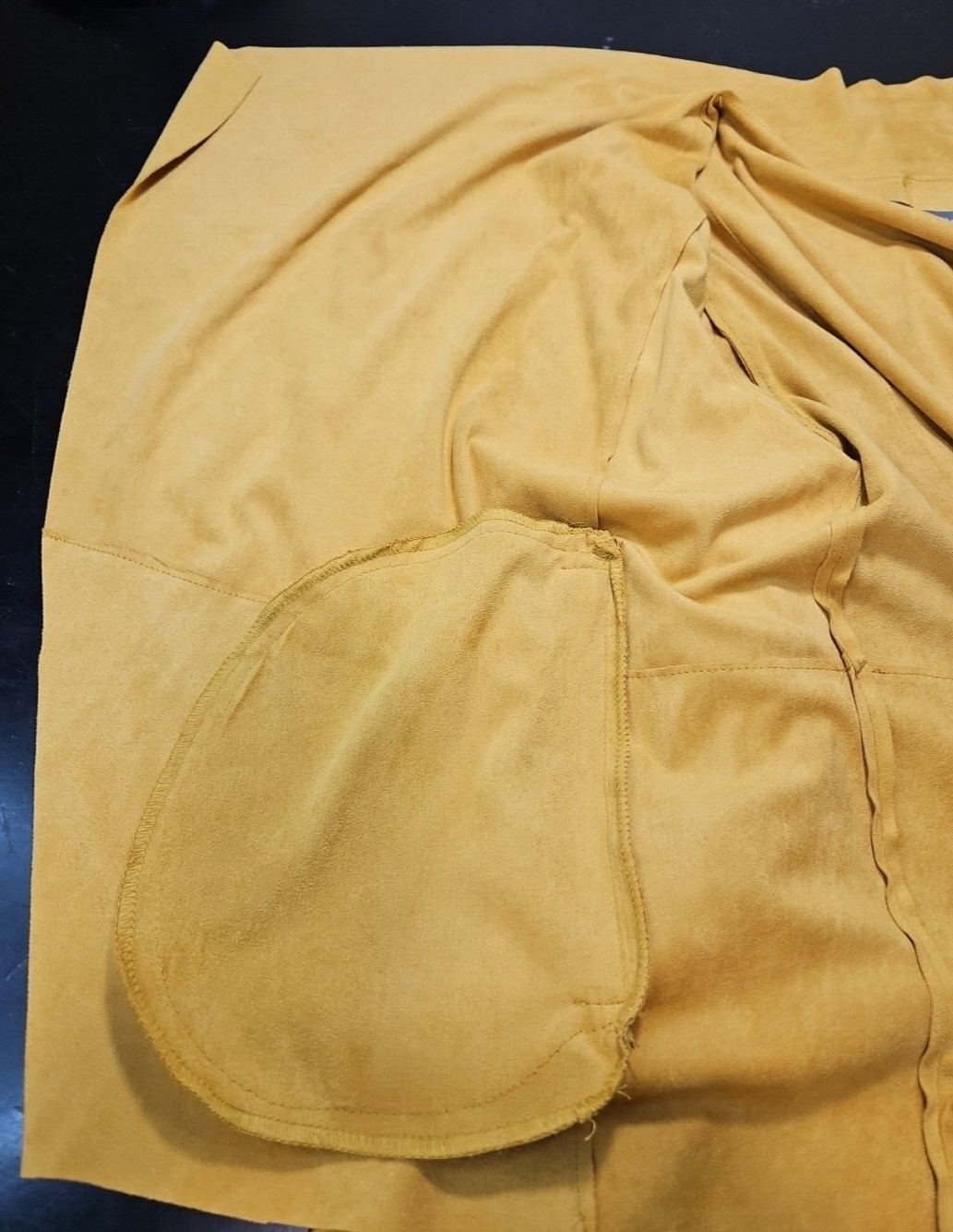 BAGATELLE Open Front Wrap Faux Suede MOTO Jacket Gold Yellow Mustard Sz W/LG EUC