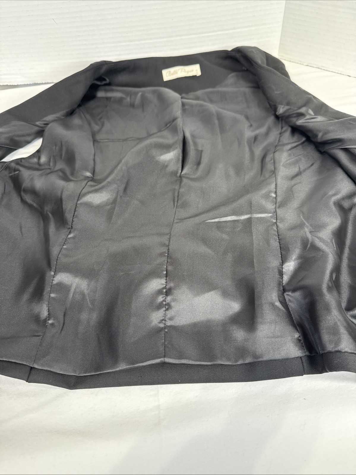 Belle Poque Black Suit Type Vest Women’s Lg. 6 Button Front, Buckle Back Strap.