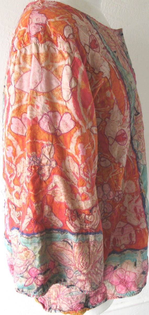 Magnolia Pearl Floral Print Quilted Cotton Isabeau Kimono Jacket (reversible)