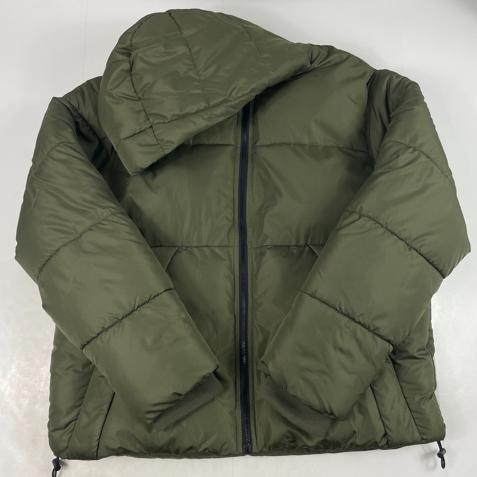 Aeropostale Jacket Womens Large Green Puffer Hooded Full Zip Hiking Ski Outdoors