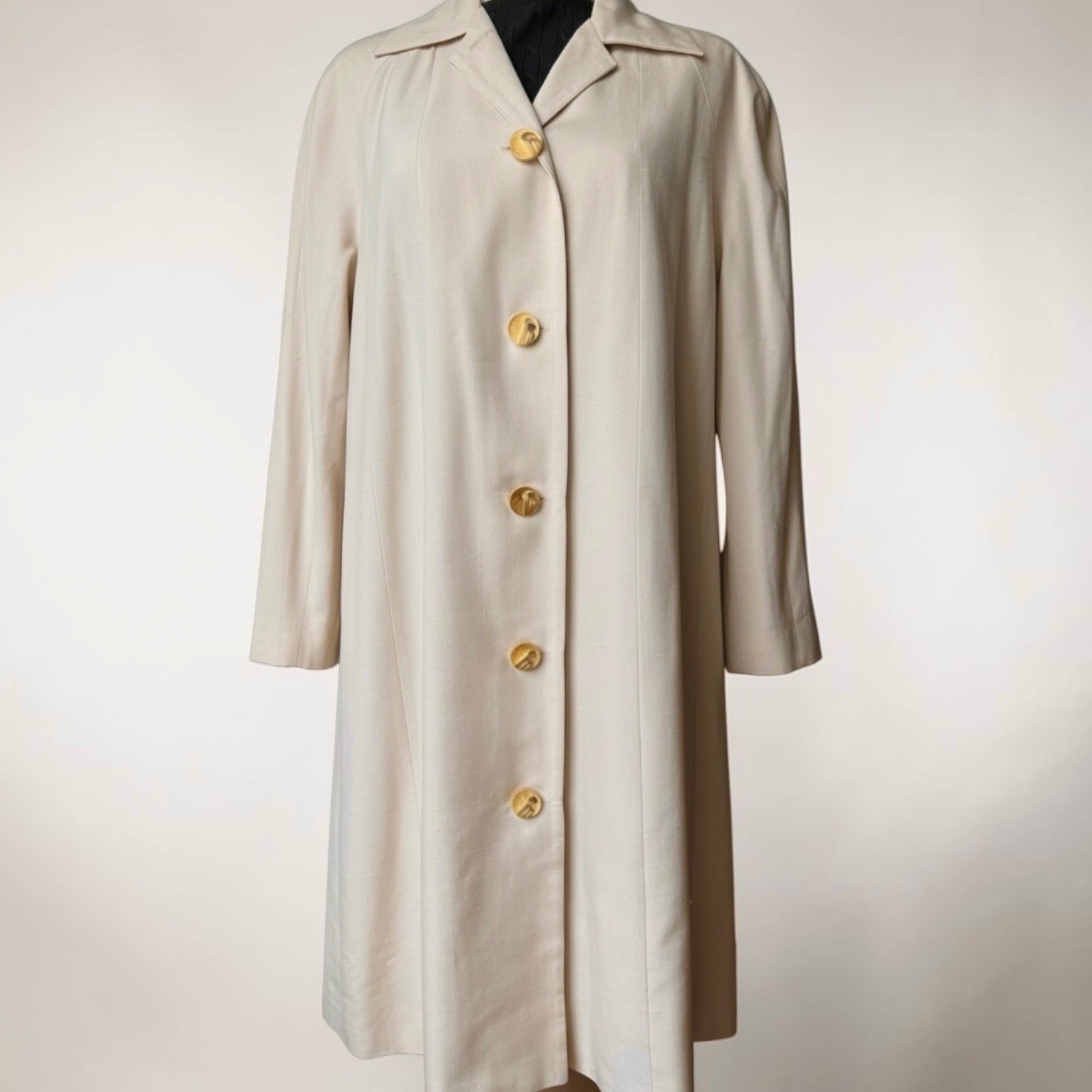 Vintage Gallant New York Silk Opera Coat Minimalist Long Duster 12