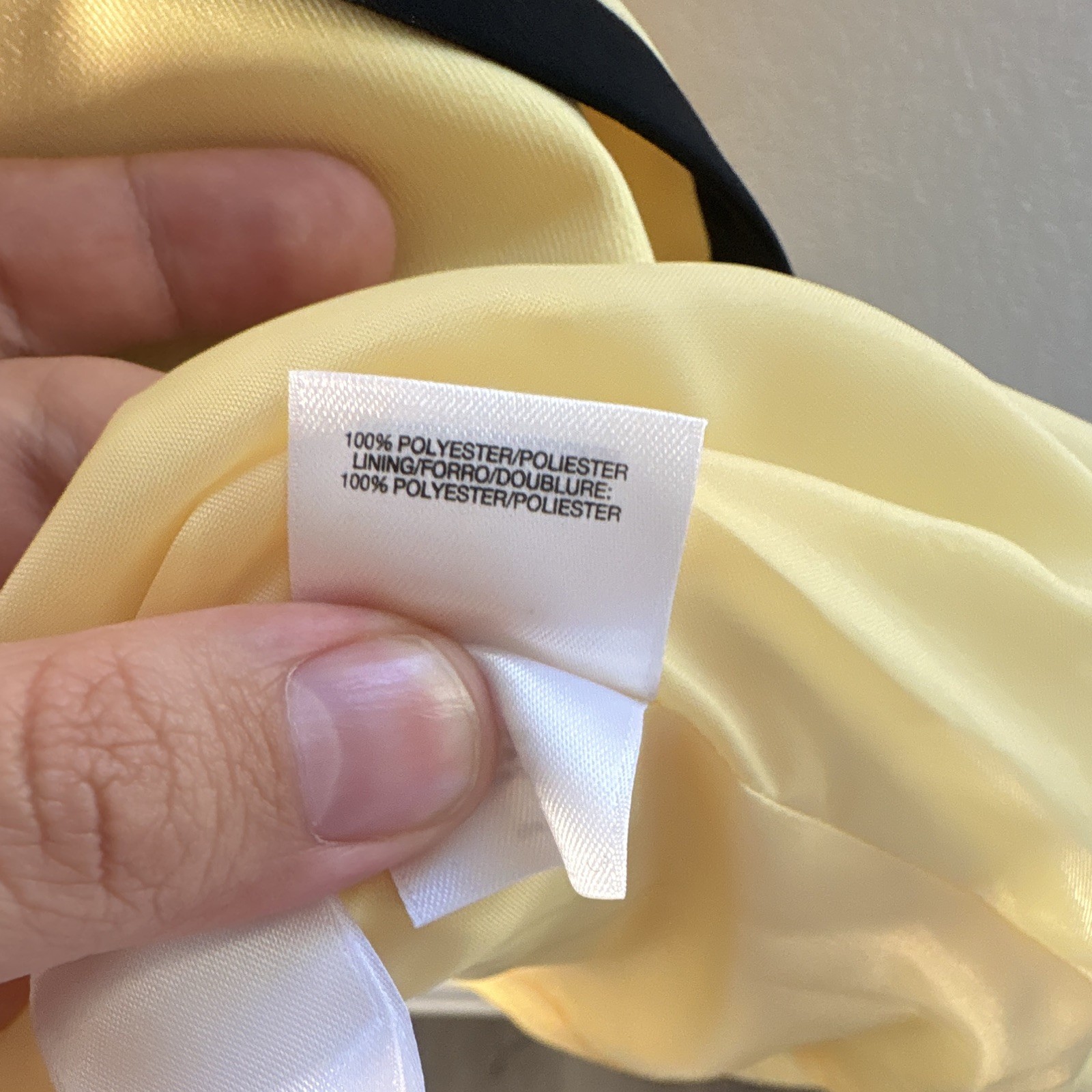 Black Label by Evan-Picone Women’s Yellow Open Front Jacket, Trim, Lined, 14