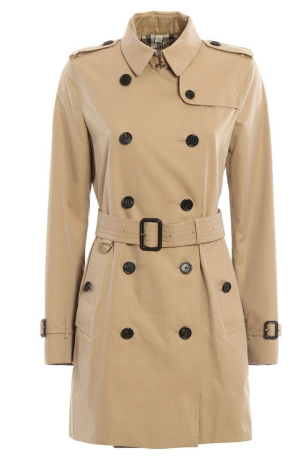Auth Burberry Ladies Sandringham Excellent Mid-length Trench Coat Size 0 $1590