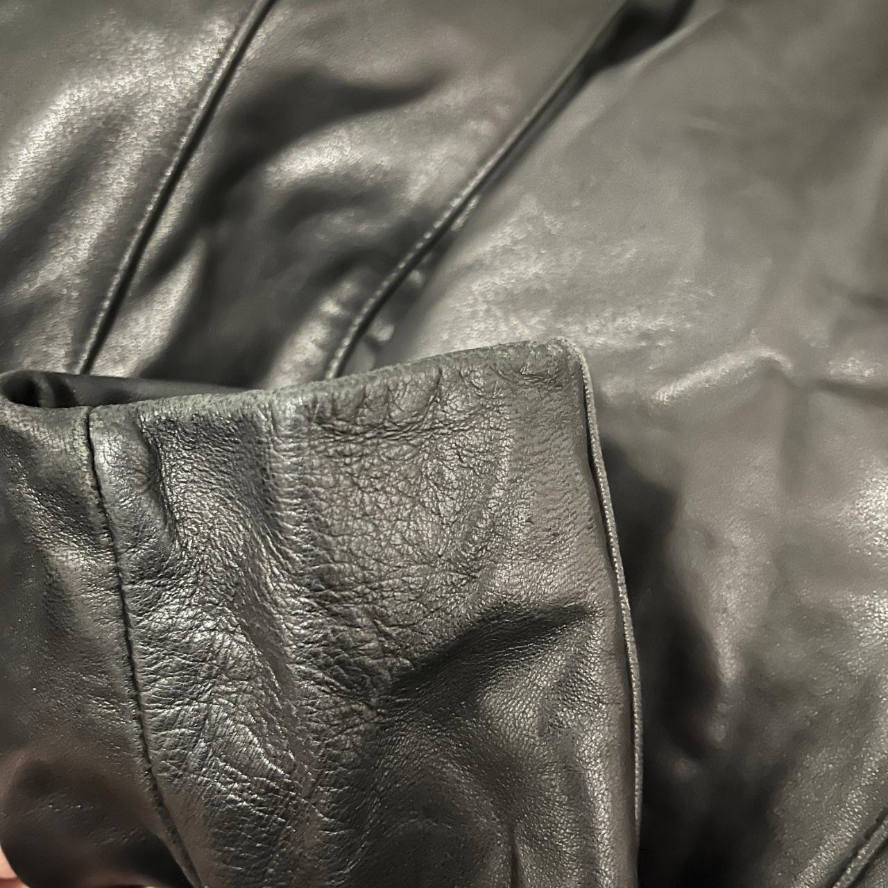 90s Black Leather Jacket Women’s Small Worthington Lambskin Full Zip Vintage