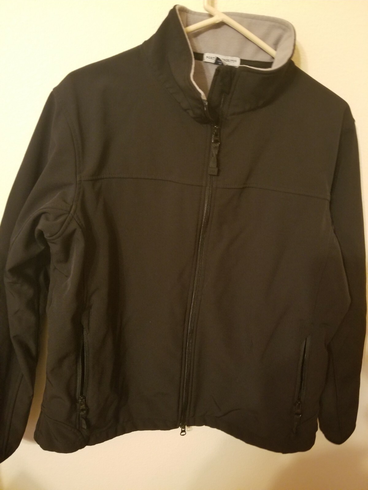 port authority womens size XL black with gray lining 2 zip pockets full zip L sl