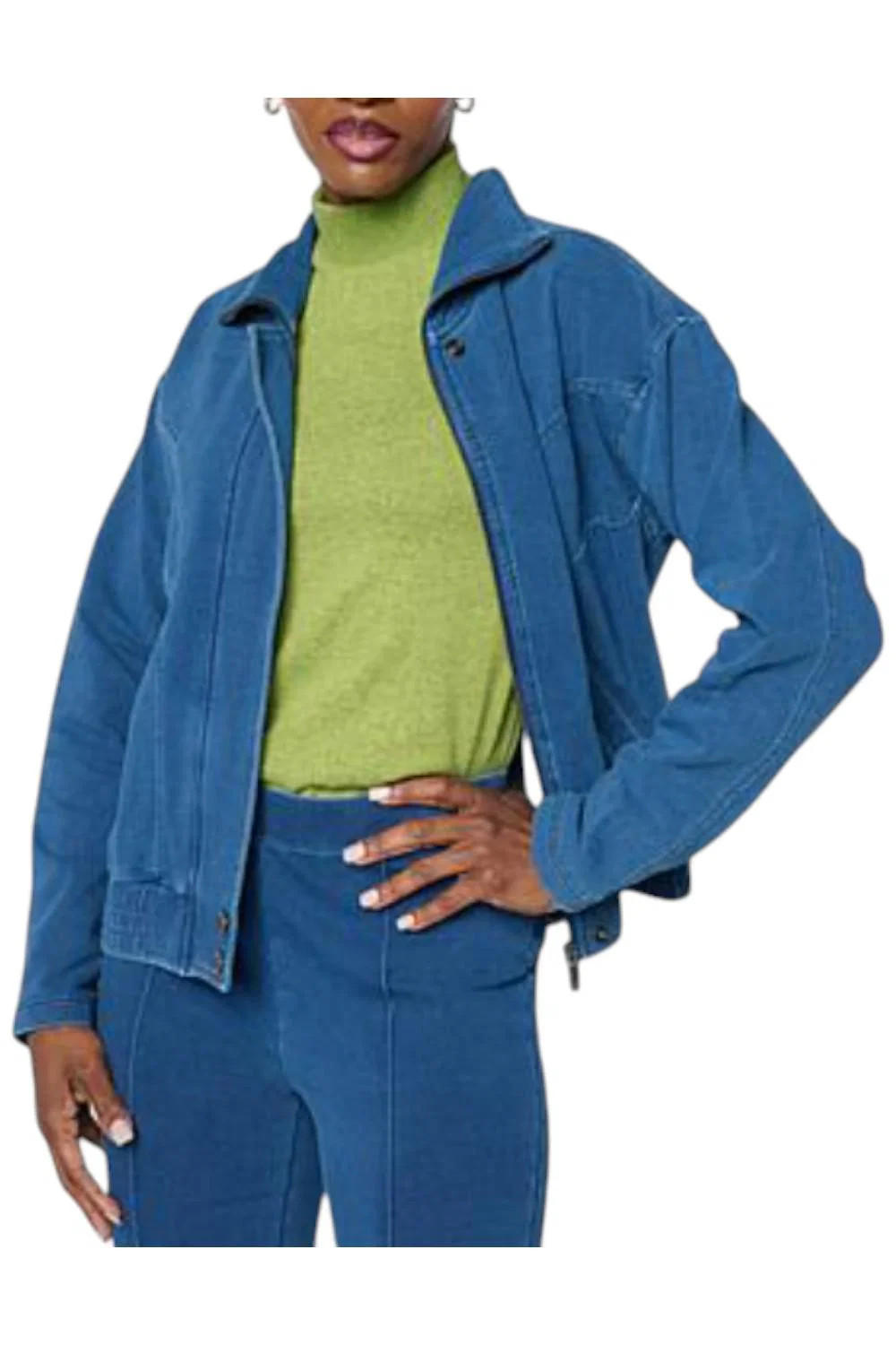 DG2 by Diane Gilman Women’s Knit Zip-Front Seamed Jacket Midtone