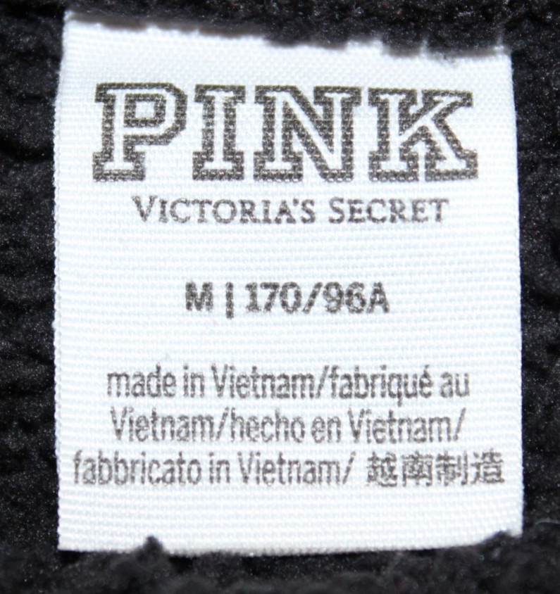 Victoria’s Secret PINK Full Zip Sherpa Fleece Jacket Women’s Size M Black
