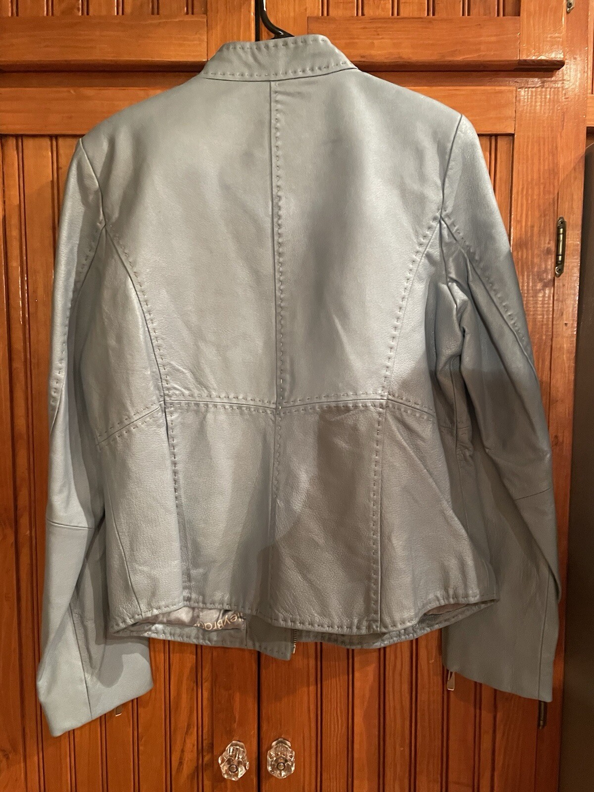 Bradley Bayou Blue 100% Genuine Leather Jacket Women Sz M