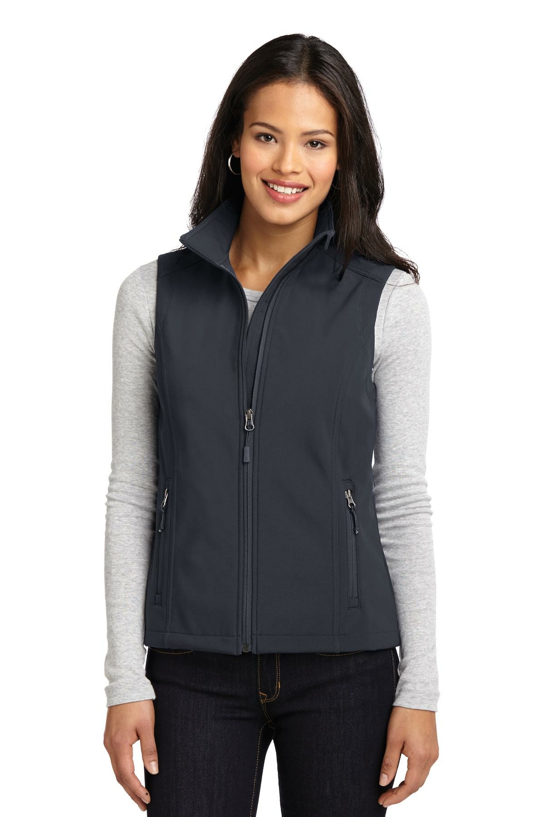 Port Authority L325 Womens Sleeveless Full Zip Front Core Soft Shell Vest