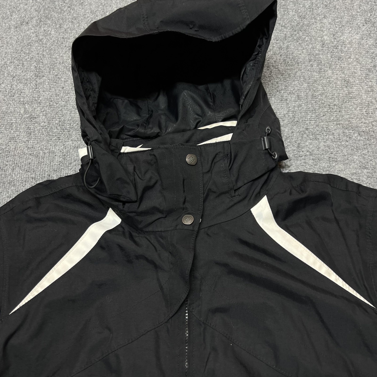 Columbia Bugaboo Interchange Jacket Womens 1X Black Omni-Tech Hooded Ski