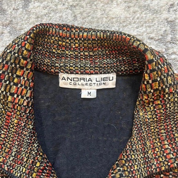 VTG tweed pattern full Zip jacket fall autumn funky medium
