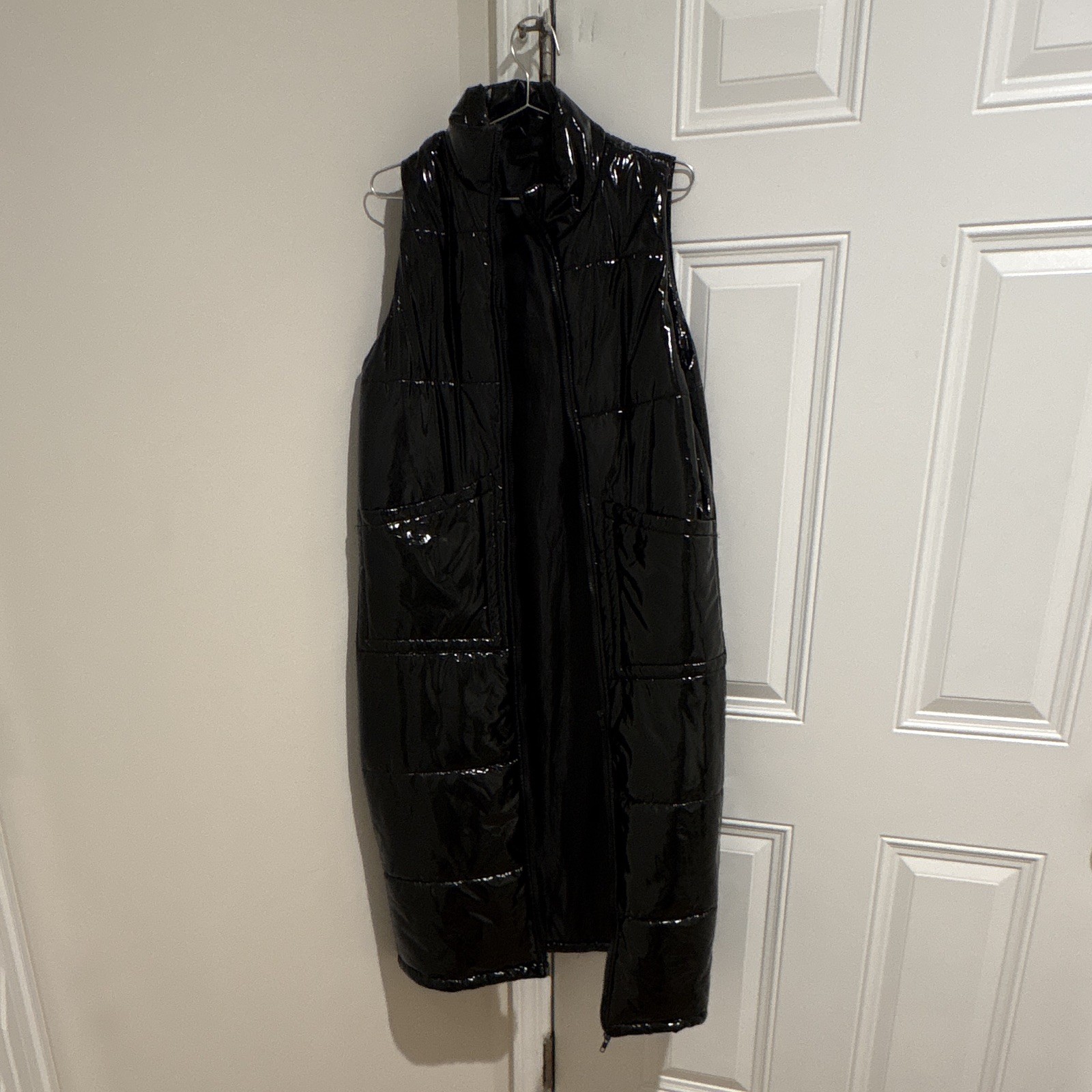 32 Degrees 360 Stretch Women’s S Black Long Puffer Vest Full Zip Black RARE find