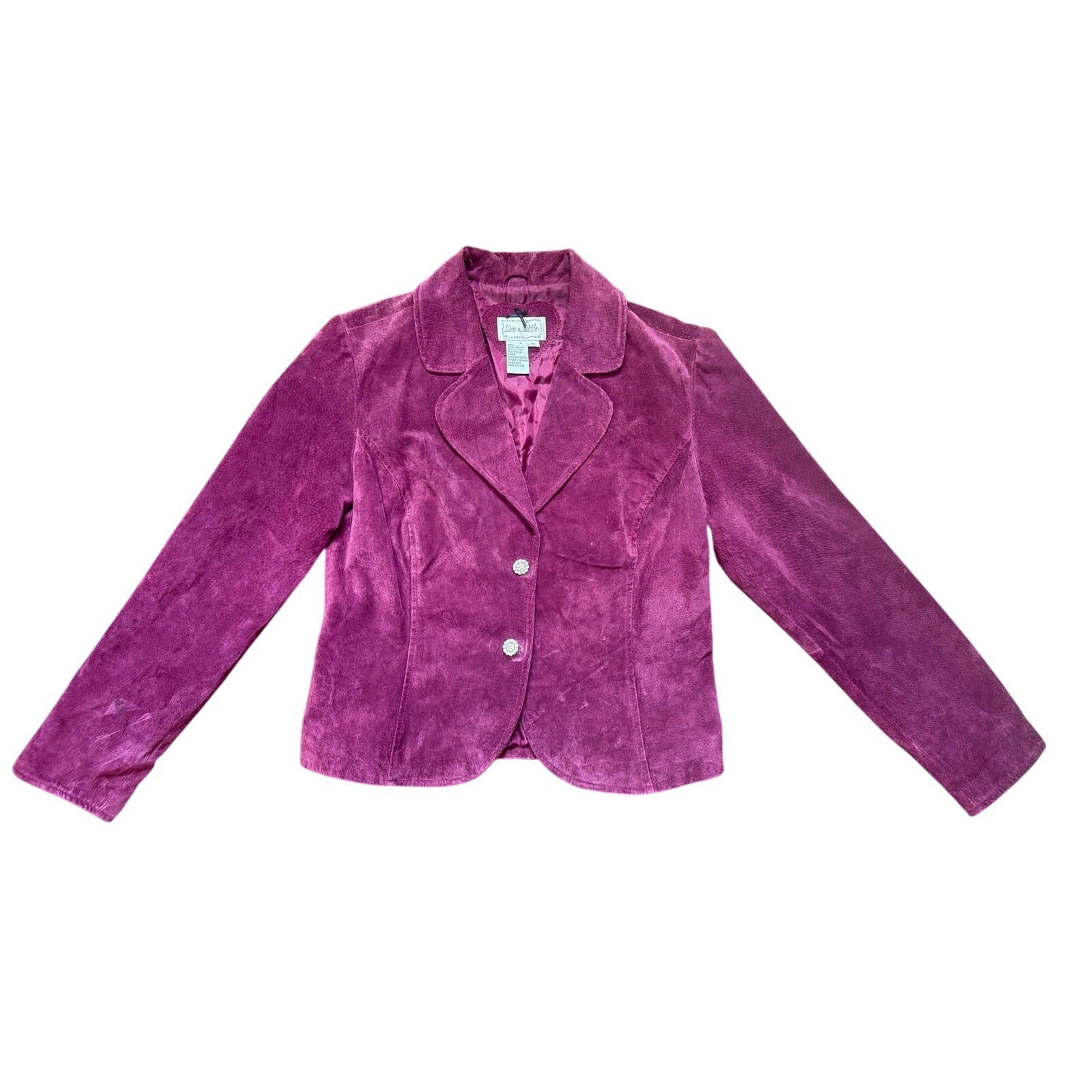 Live a little 100% Leather Suede Jacket (Plum/Purple) Size PL
