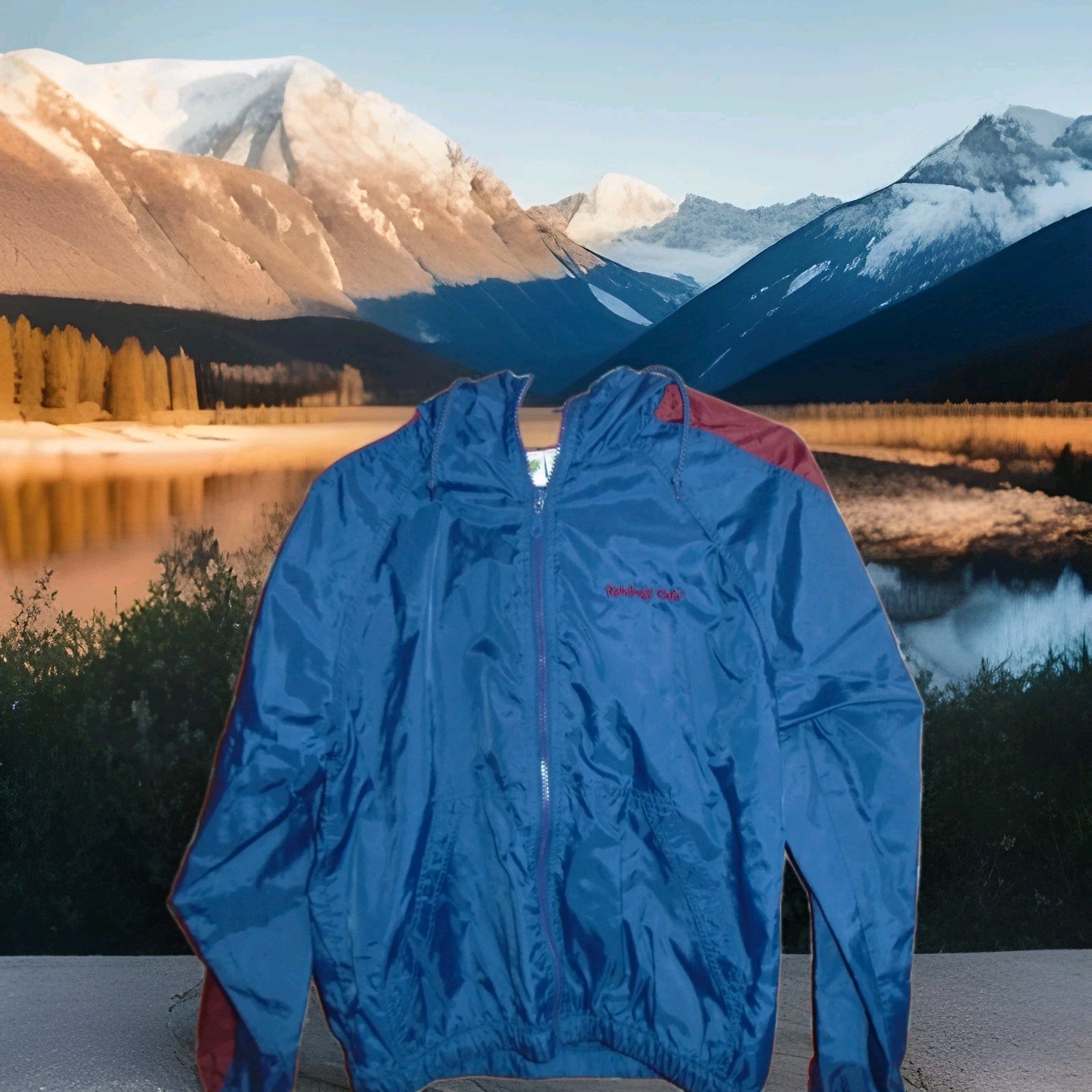 RAINFOREST CAFE UNISEX ADULTS NYLON JACKET WITH HOOD ADULT SMALL