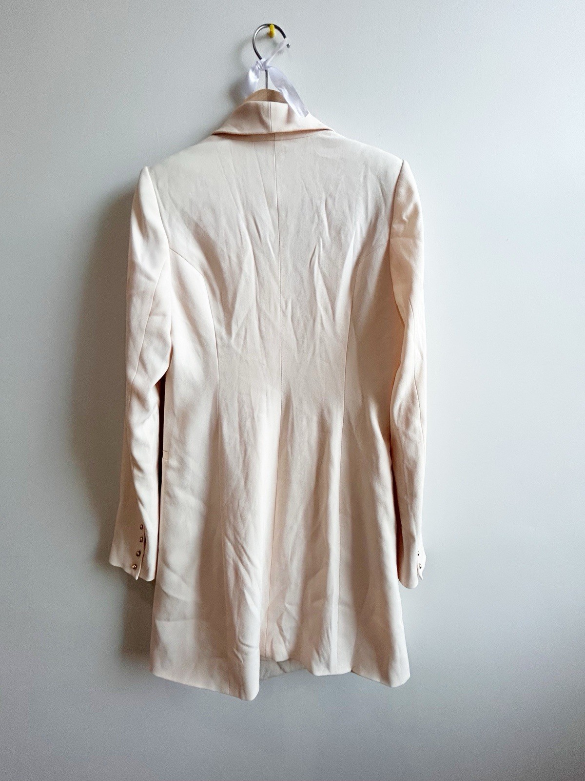 Haute Hippie Cream Longline Drape Blazer Dress Silk S
