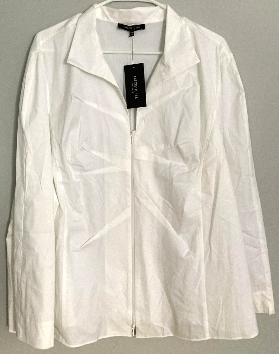 Lafayette 148 Jacket Women 22W Cotton Blend Zip Front Stretch Lightweight NWT
