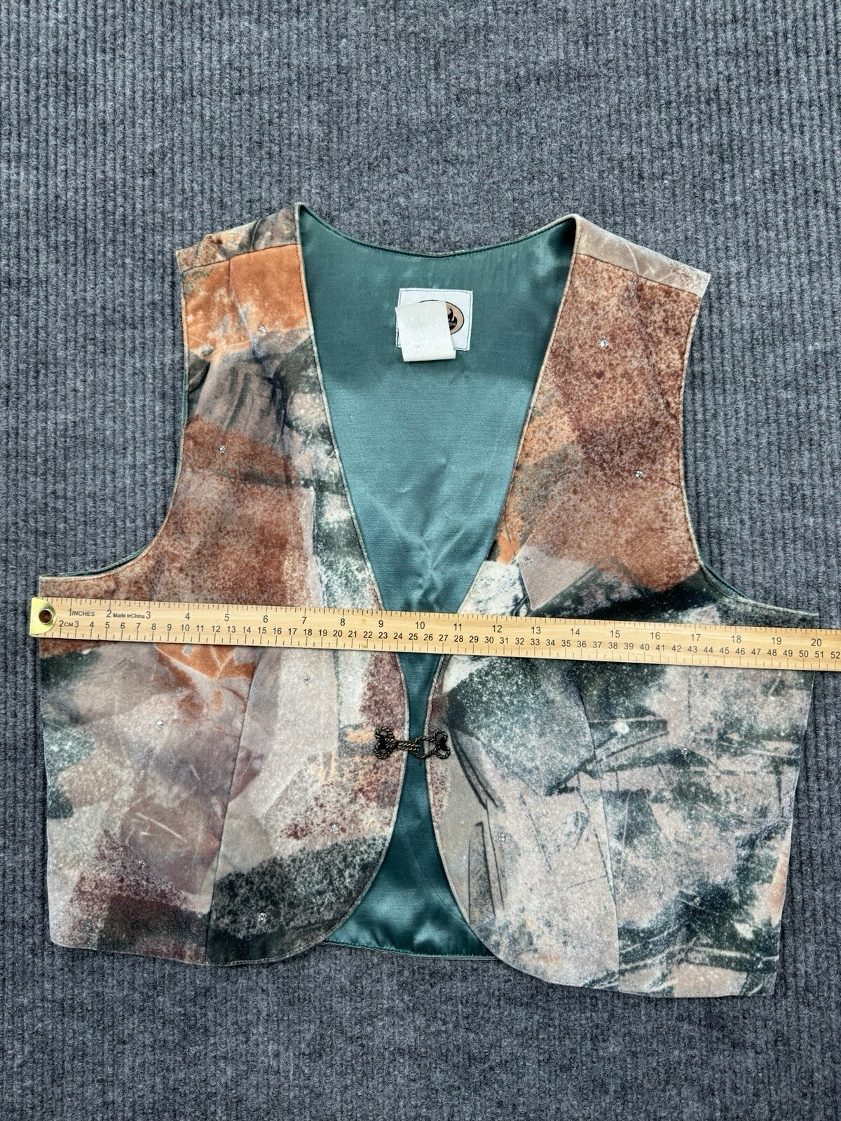 Western Collection Vest Women’s Large Geometric Pattern Blue Brown Hook USA VTG