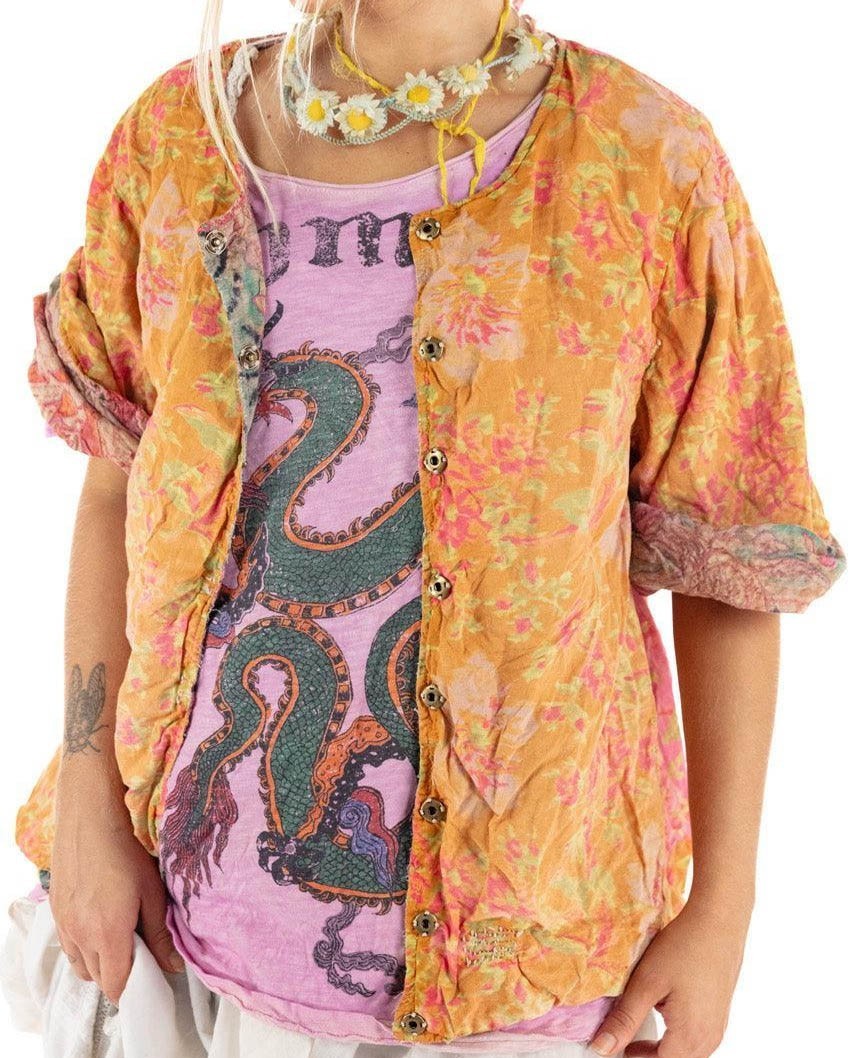 Magnolia Pearl Floral Print Quilted Cotton Isabeau Kimono Jacket (reversible)