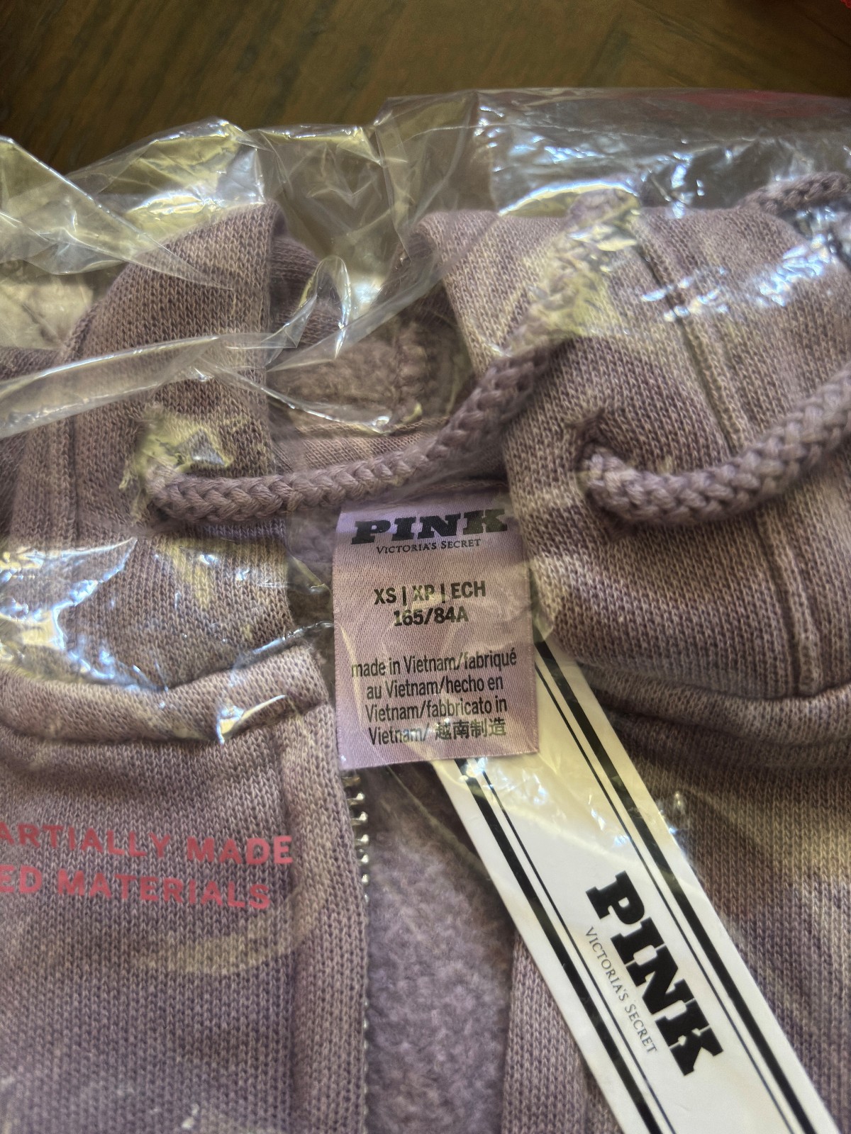 PINK Victoria?s Secret Campus Fleece Hoodie (lavender/purple, XS) with Bag