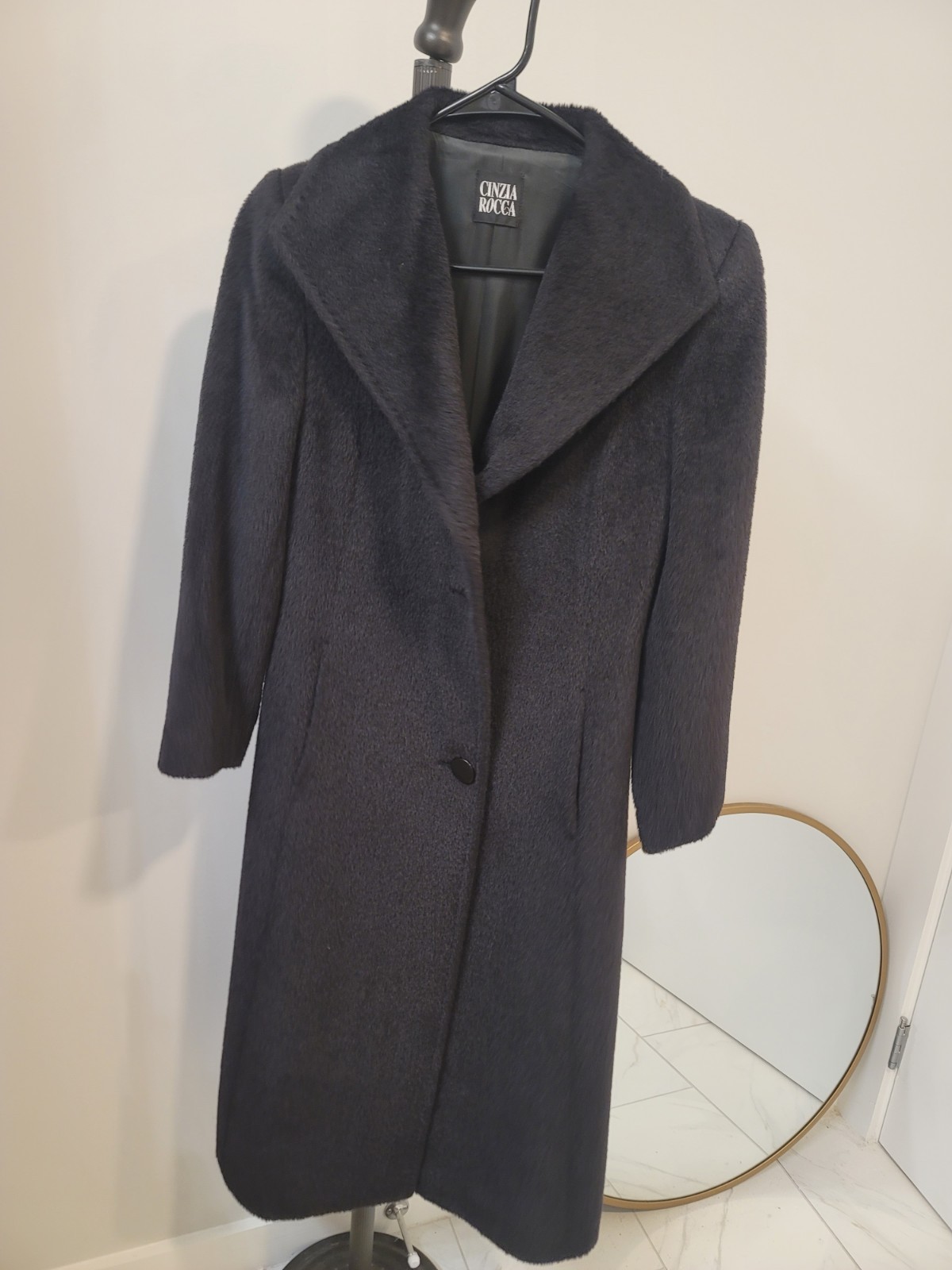 Cinzia Rocca Long Length Single Breasted Coat Baby LLama Women’s Size 36 IT 0 US