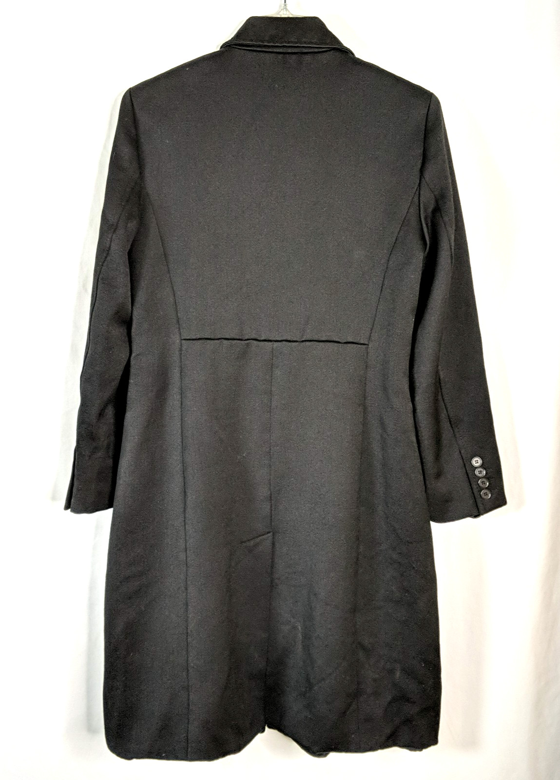 Ann Taylor Black 100% Wool Car Coat Overcoat Women Size 8 Medium 4 Button