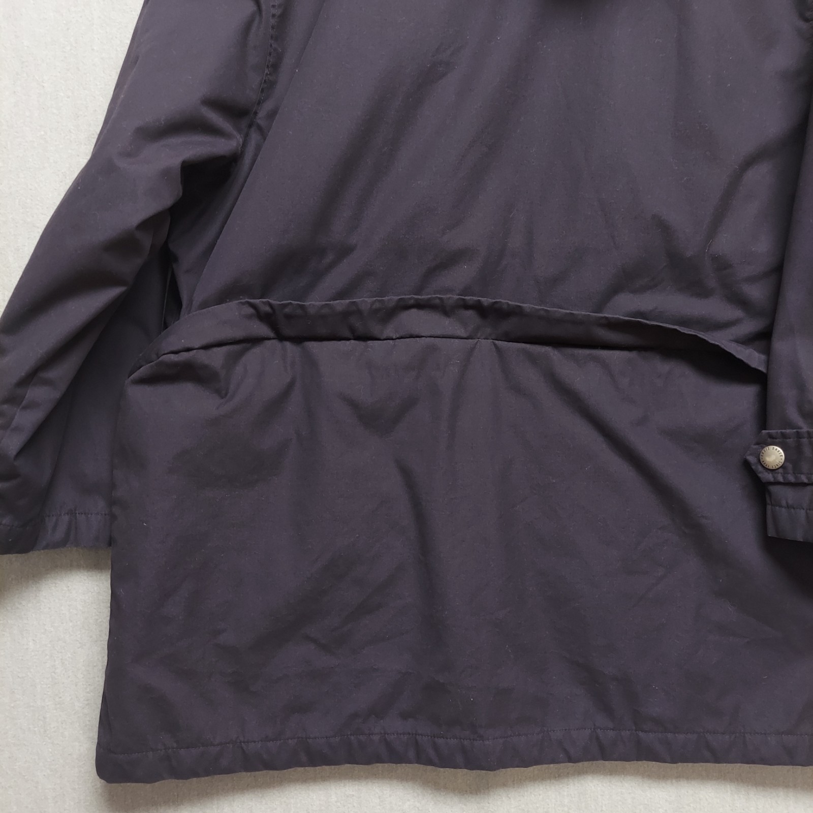 Eddie Bauer Jacket Womens M Hooded Zip Snap Quilted Lined Parka Coat Warm Blue