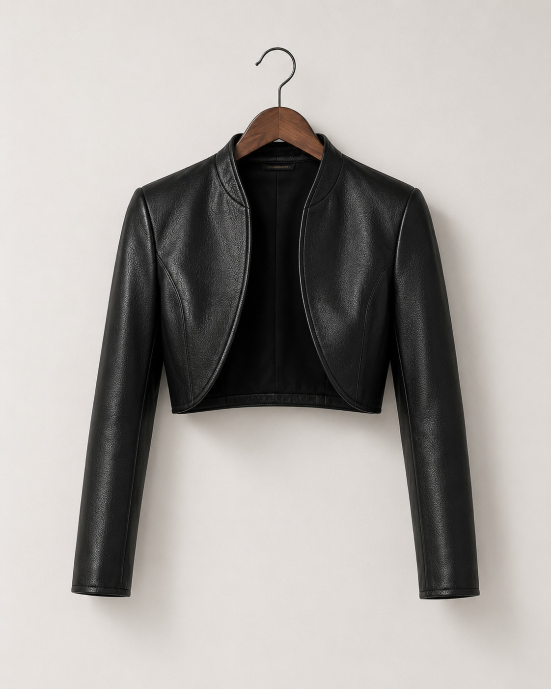 Women’s Leather Jacket Handmade Cropped Bolero Jacket – Minimalist Shrug Top