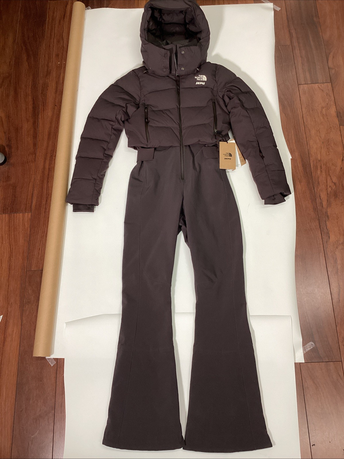 The North Face X SKIMS Off the Clock One-Piece Women’s Snowsuit,Dark Brown Small