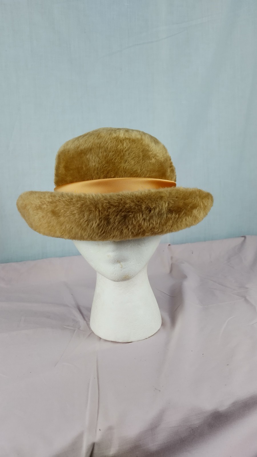 Vintage MCM Jean Arlett 1950s Fur City Australia Fashion Hat Satin Velvet Band