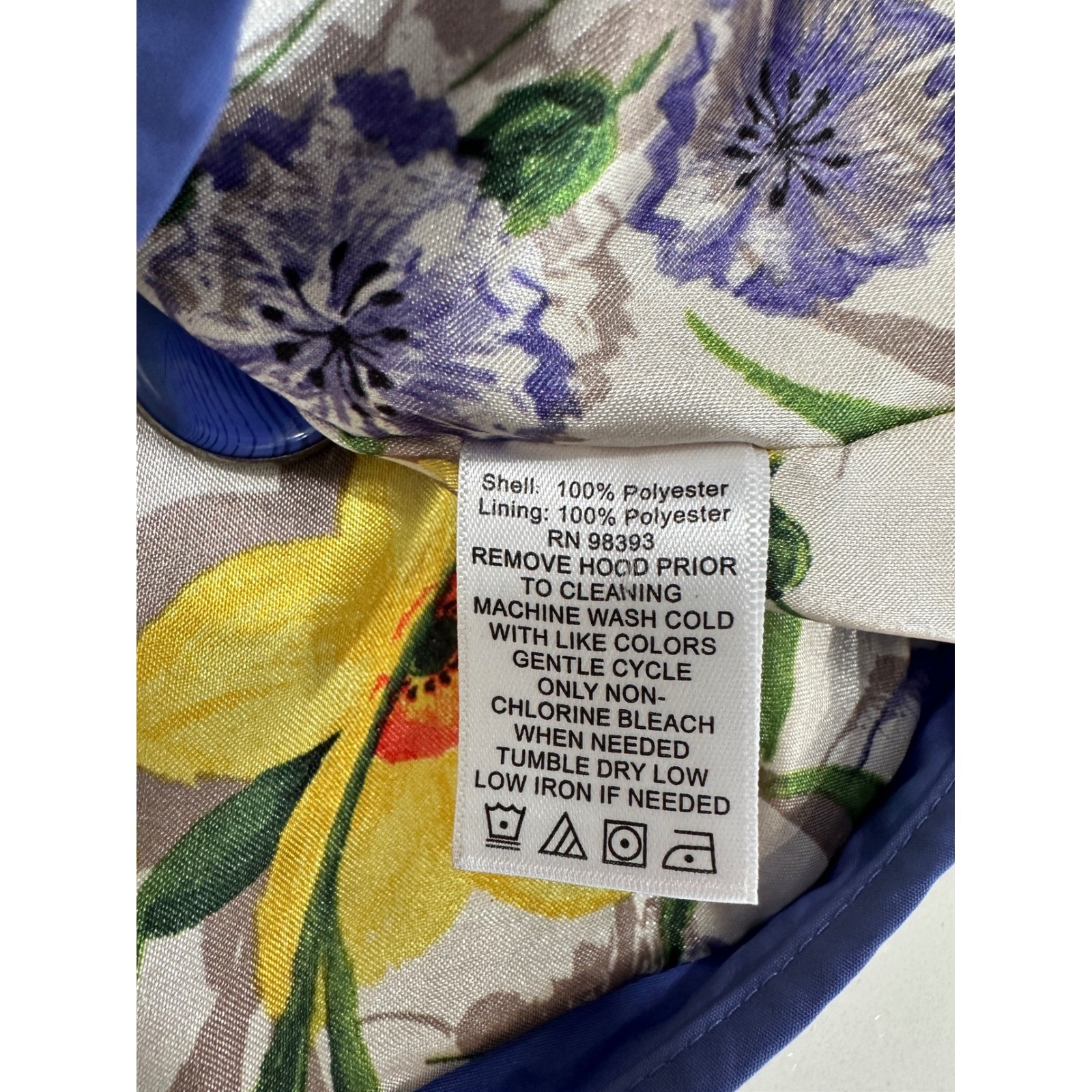 Dennis Basso Lilac Anorak Jacket Floral Lining Removable Hood XS