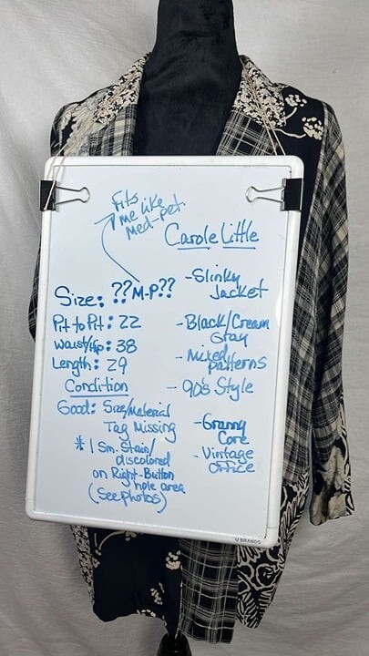 Carole Little Multi Patterned Jacket 90s Y2K Pockets