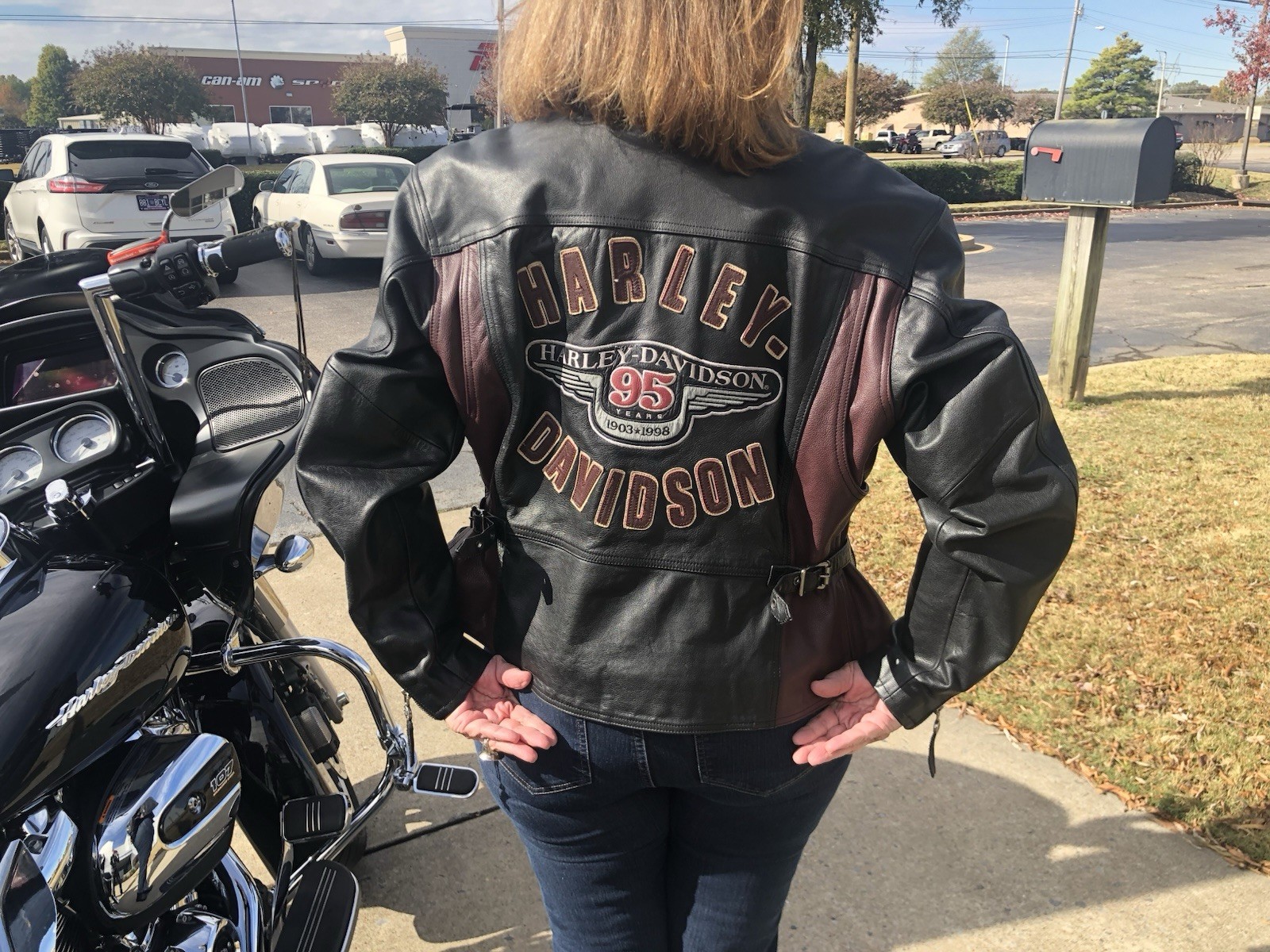 Harley Davidson 95th Year Anniversary Leather Jacket Size XL Womens