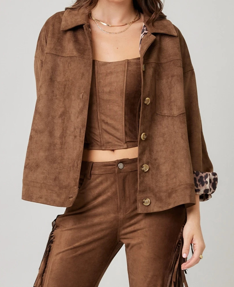 Womens Brown Pure suede Leather Jacket Blazer Casual Custom Size XS S M L XL XXL