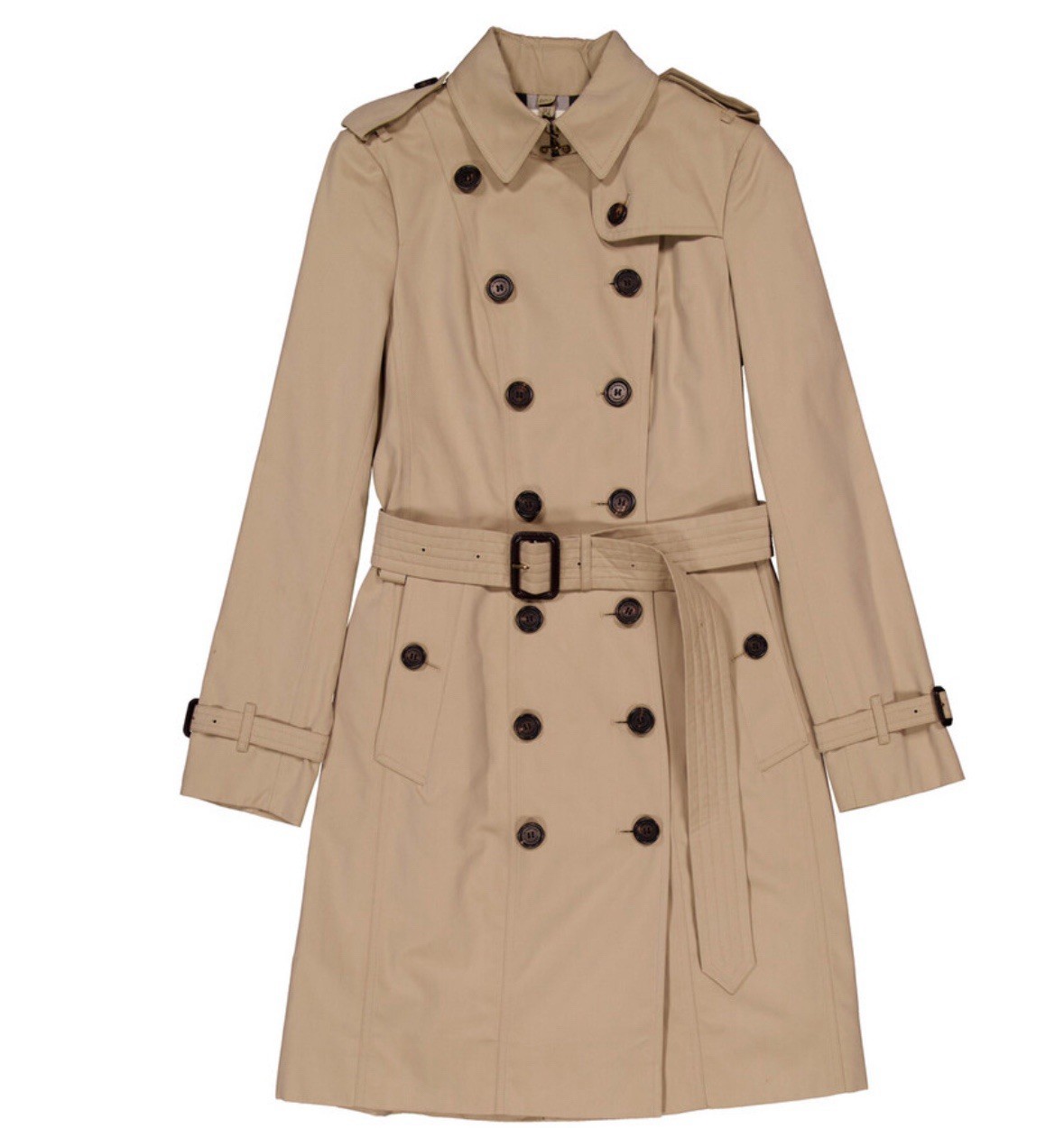Auth Burberry Ladies Sandringham Excellent Mid-length Trench Coat Size 0 $1590