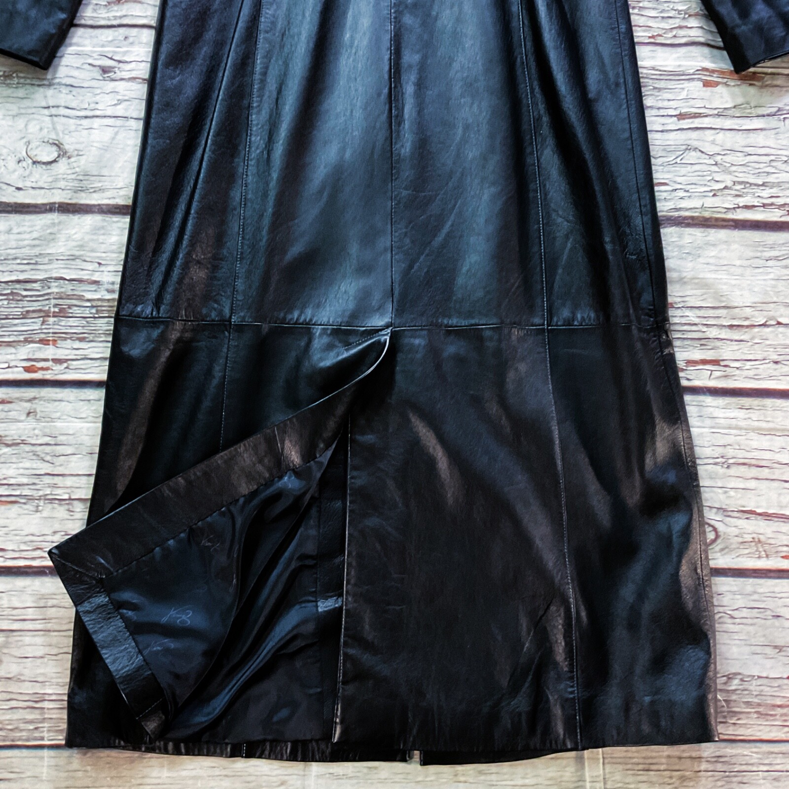 Wilsons Womens Coat size M Medium Black Full Length Leather Lined Lighter Weight