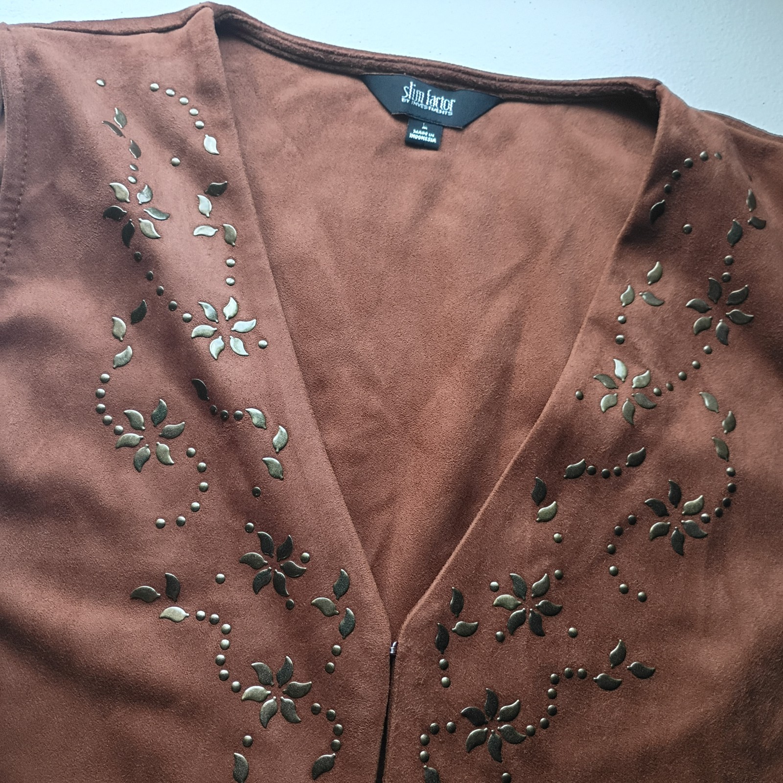 Women’s Rhinestone Decor Slim Factor Western Vest Size Large 42 7626