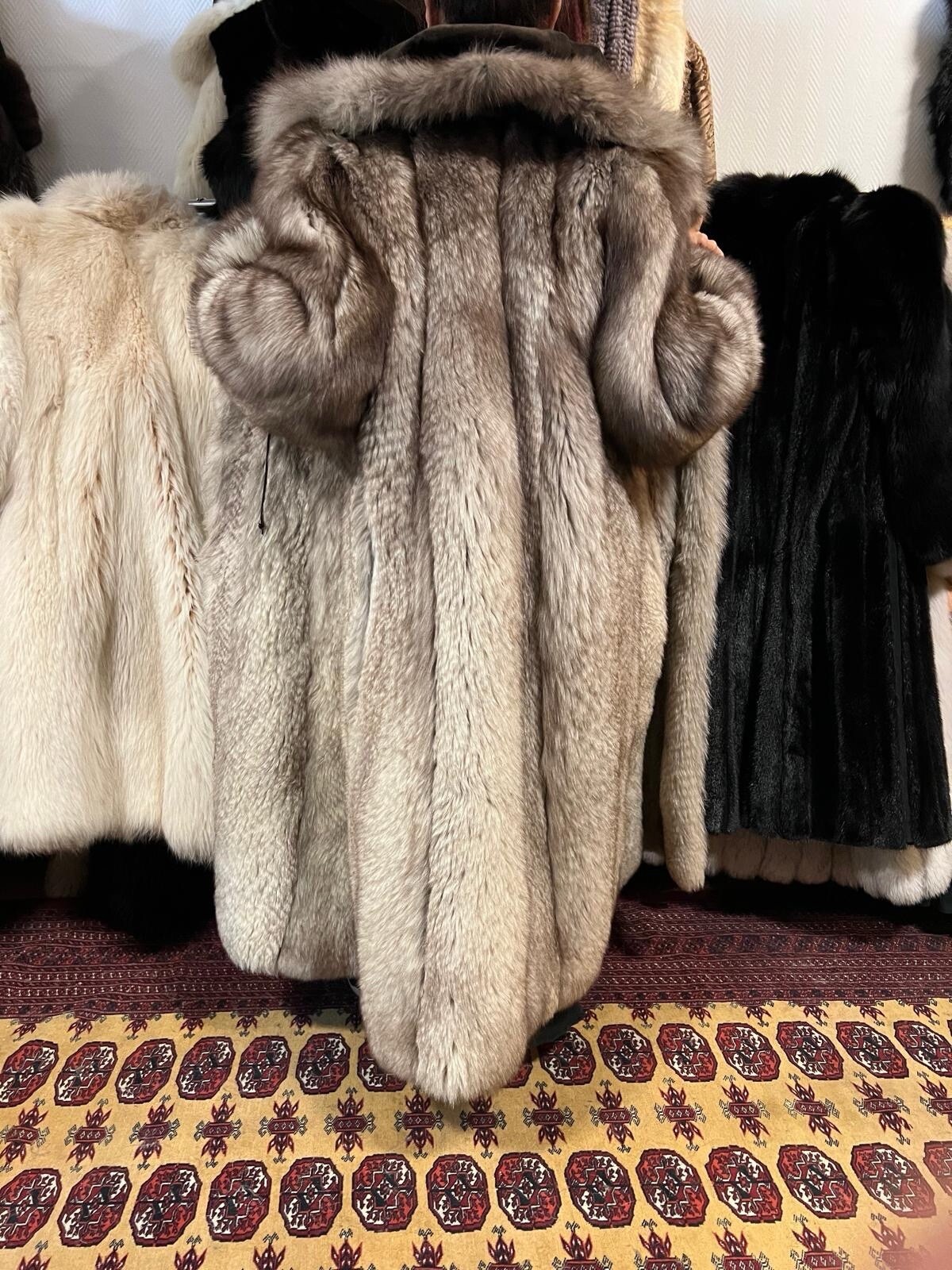 Fox coat blue fox fur coat fur real fur blue fox coat full 38-40/M