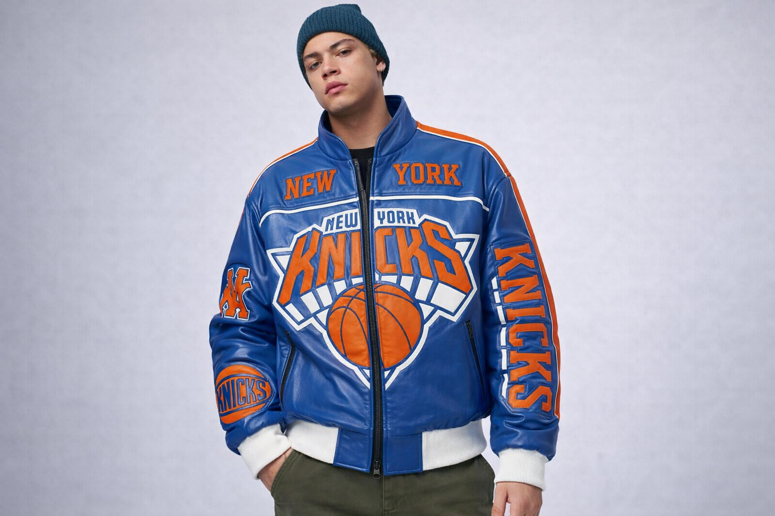 New York Basketball Leather Jacket – Karl Anthony Towns 32 Unisex Bomber Jacket