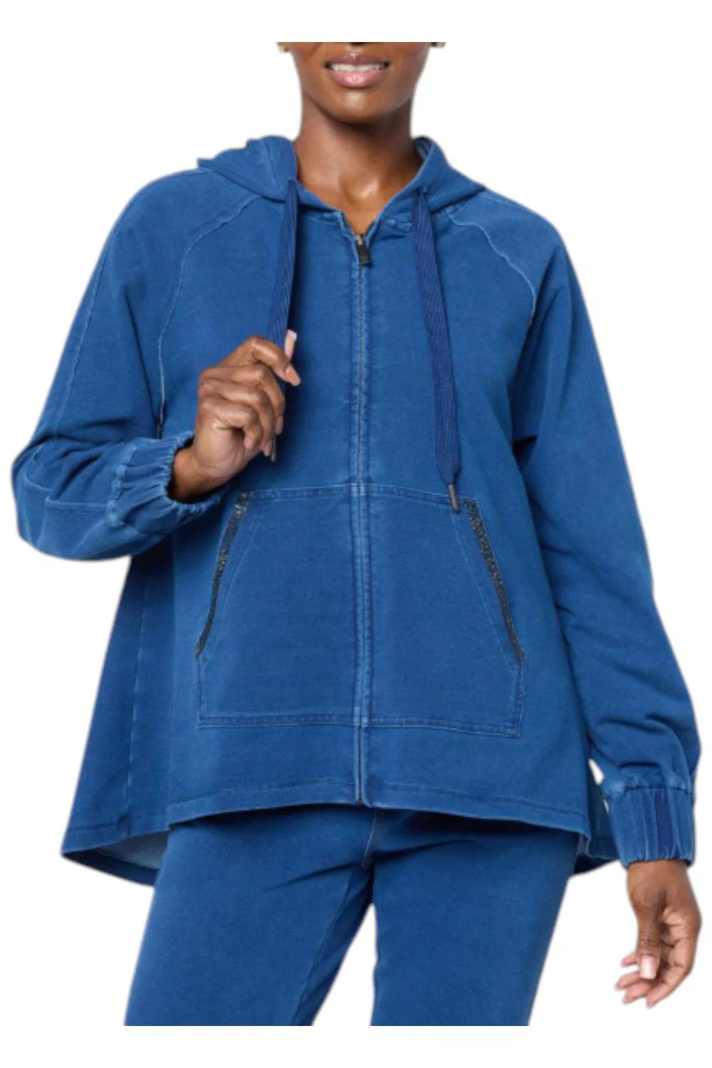 DG2 by Diane Gilman Women’s Knit Crystal Trimmed Swing Jacket Midtone