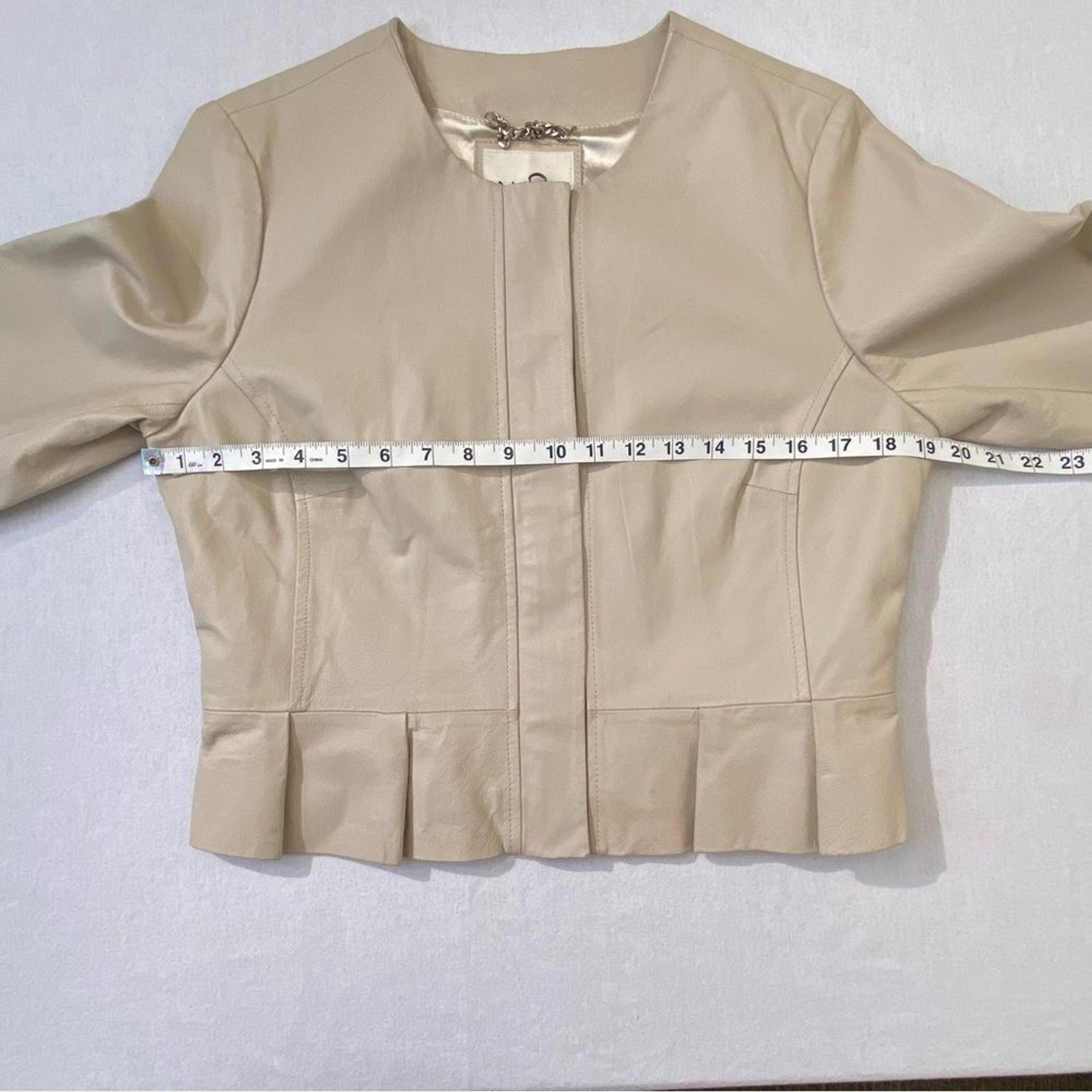 BB Dakota Steve Madden Cream Leather Jacket Minimalist Moto Size S
