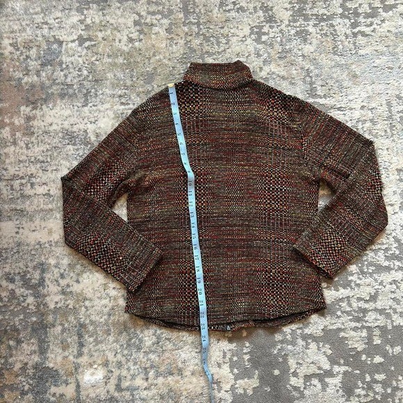 VTG tweed pattern full Zip jacket fall autumn funky medium