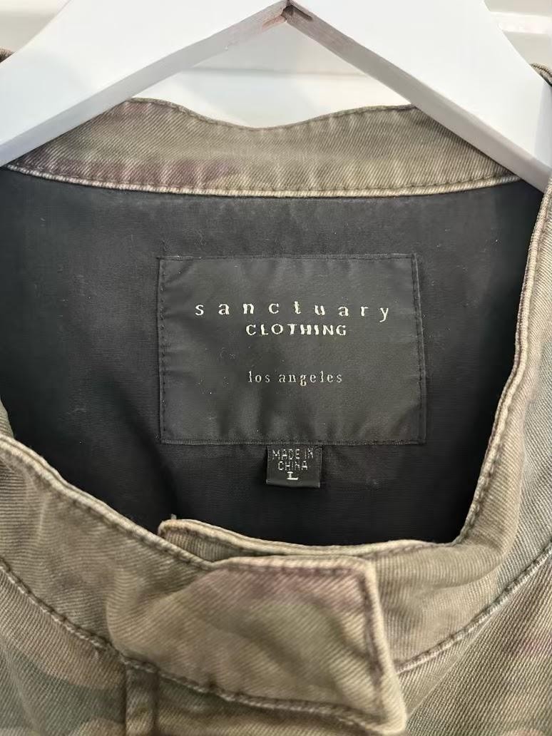 Sanctuary Commander Camouflage Military Utility Field Jacket Green – Women’s L