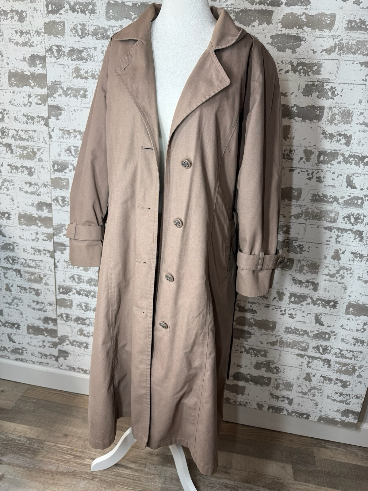 London Fog Limited Edition VTG Trench Coat Womens 8 Petite Brown Overcoat