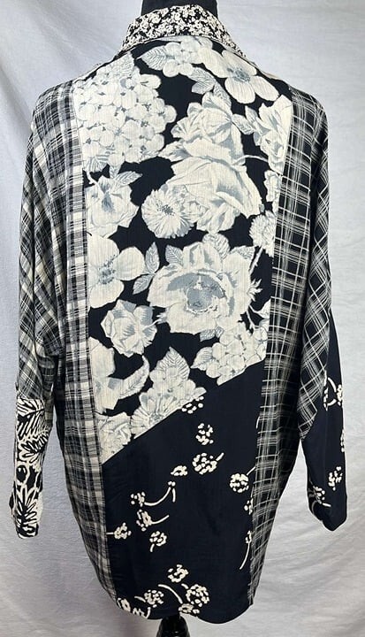 Carole Little Multi Patterned Jacket 90s Y2K Pockets