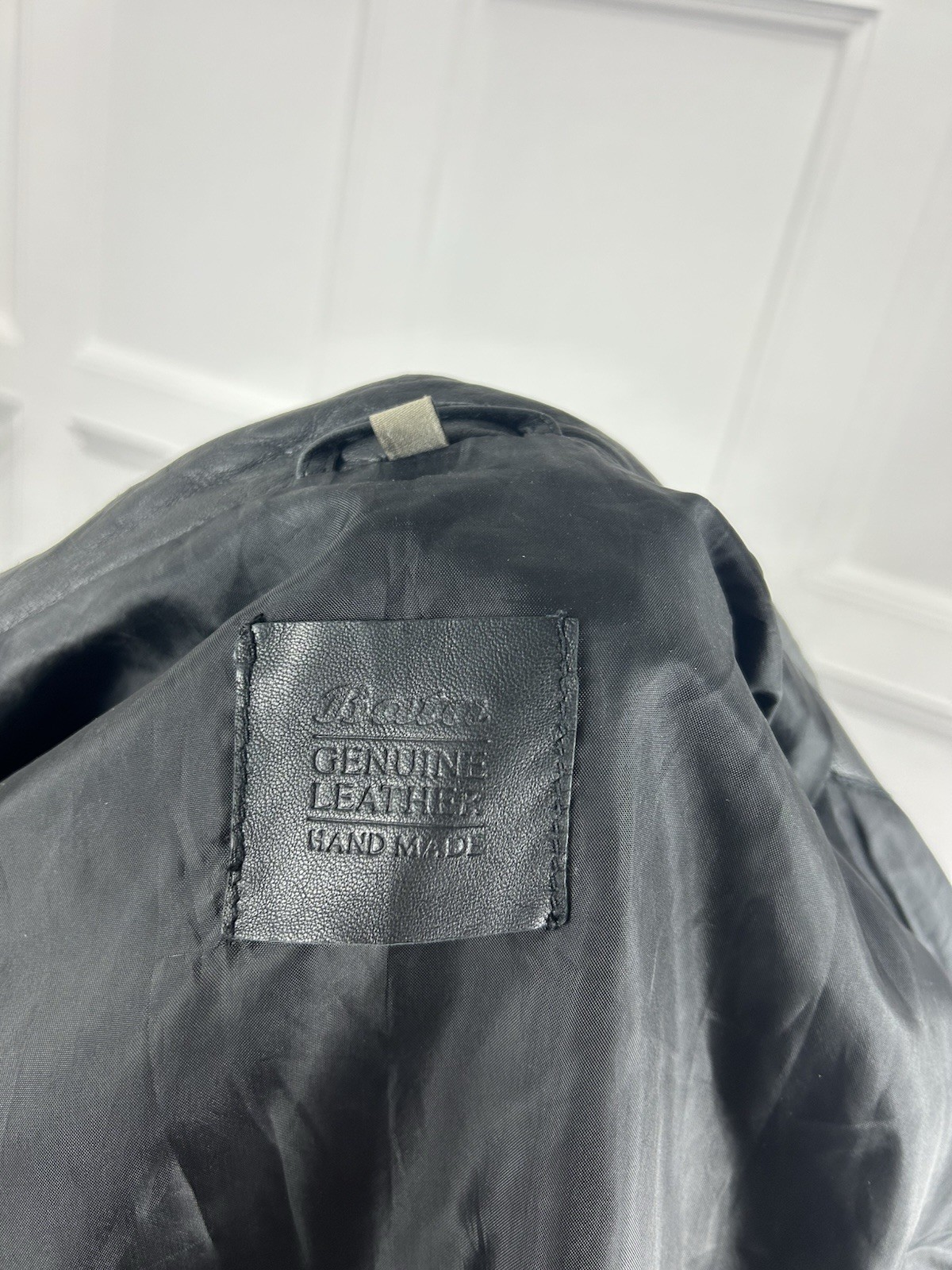 Handmade Bata Genuine Soft Leather Jacket Chest Size 34in Black Zipped Closure