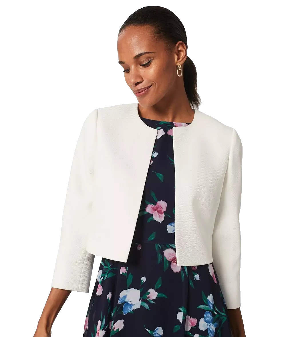 Hobbs Elize Petite Jacket Textured Ivory Women’s UK 10 P
