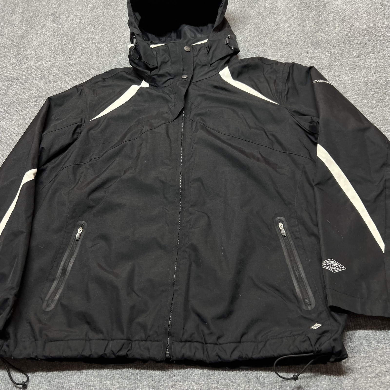 Columbia Bugaboo Interchange Jacket Womens 1X Black Omni-Tech Hooded Ski