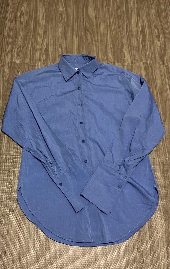 NORMA KAMALI Blue Shirt Skirt Set M Size Long Sleeve Vintage