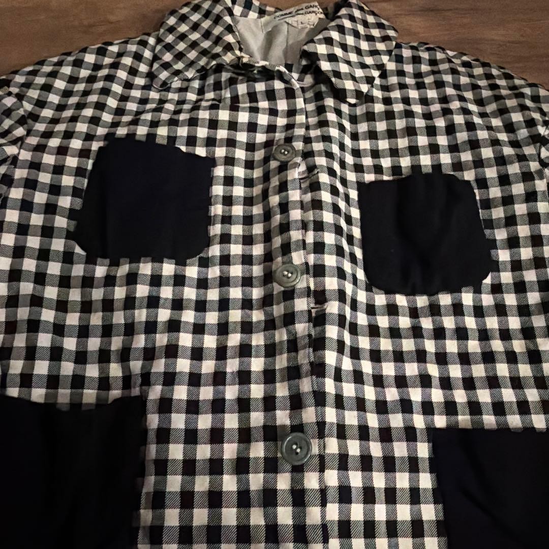 USED COMME DES GARCONS GINGHAM CHECK THREE-QUARTER LENGTH JACKET GOOD